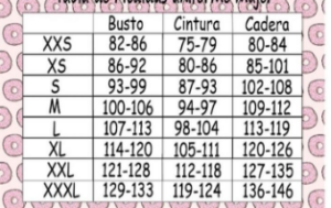 Tabla de tallas